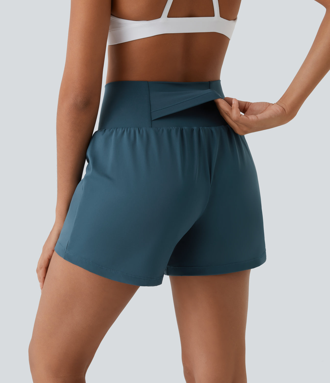 Hilara™ | 2-in-1 yogashort met hoge taille, achterzak en zijzak